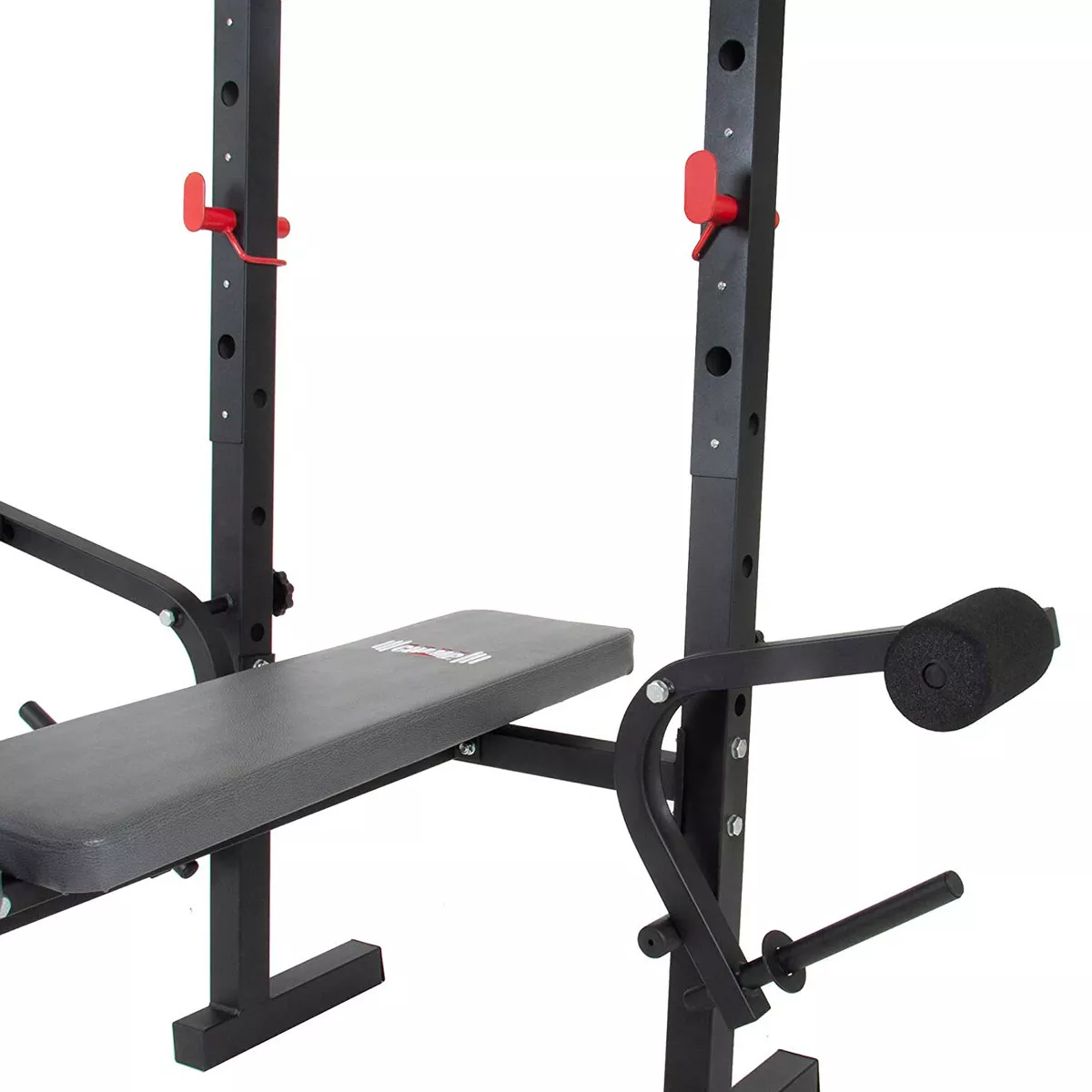 Body Champ BCB580 Standard Weightlifting Exercise Bench with Adjustable Incline Seat and Dual Action Leg Developer, Weight Set Not Included