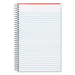 Tops Classified Colors Notebook Red Cover 5 1/2 x 8 1/2 White 100 Sheets 73505