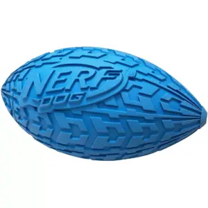 NERF Tire Squeak Football Dog Toy - Blue - 6