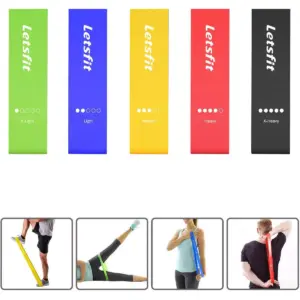 Letsfit Resistance Bands Resistance Exercise Bands for Home Fitness Stretching, Strength Training, Pilates Flex Bands and Home Workouts 12