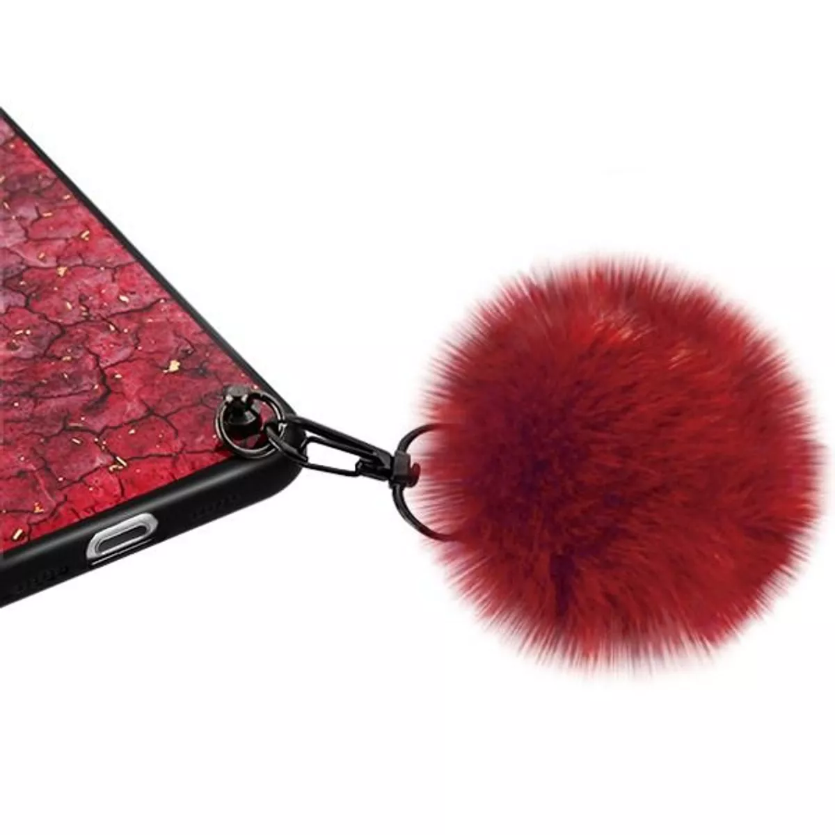 MYBAT Pomzie Hybrid w/Pom-pom Wrist Strap Ruby Red Hard Dual Layer Plastic TPU Case For Apple iPhone 11 Pro, Red