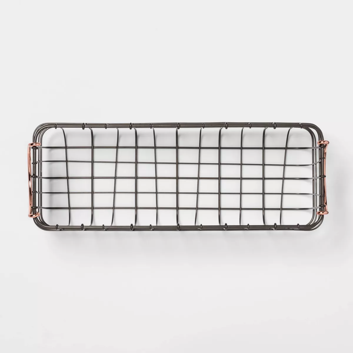 16"X6"X6" Wire Tank Top Basket with Handle Copper - Threshold™