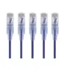 Monoprice SlimRun Cat6A Ethernet Patch Cable - Network Internet Cord - RJ45, Stranded, UTP, Pure Bare Copper Wire, 30AWG, 6in, Purple, 5-Pack