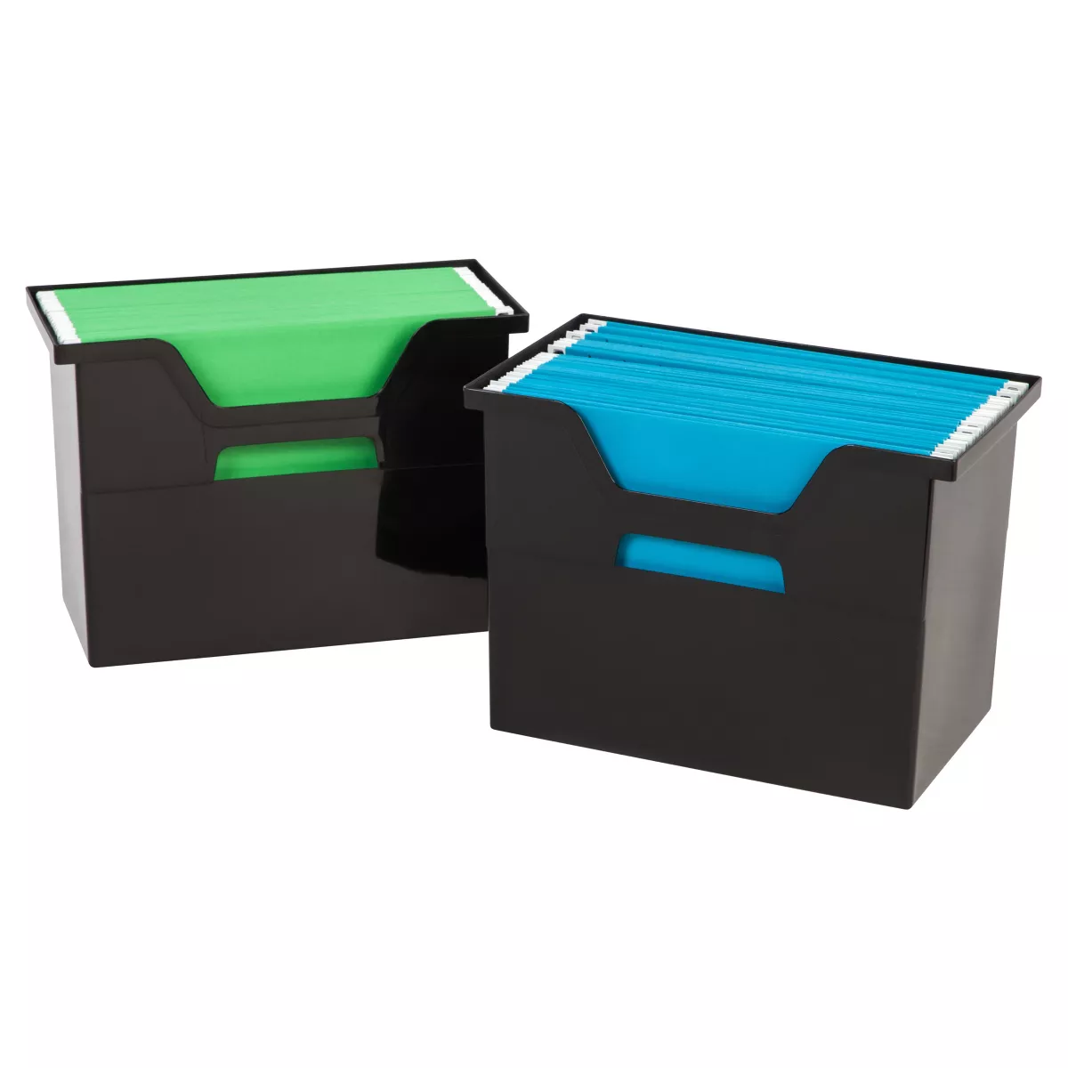 IRIS 4pk Large Desktop File Storage Box Black