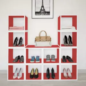 Way Basics Stackable Eco Cube Storage Cubby Organizer Red