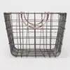 16"x11"x8" Wire Basket with Handle Gray/Copper - Threshold™
