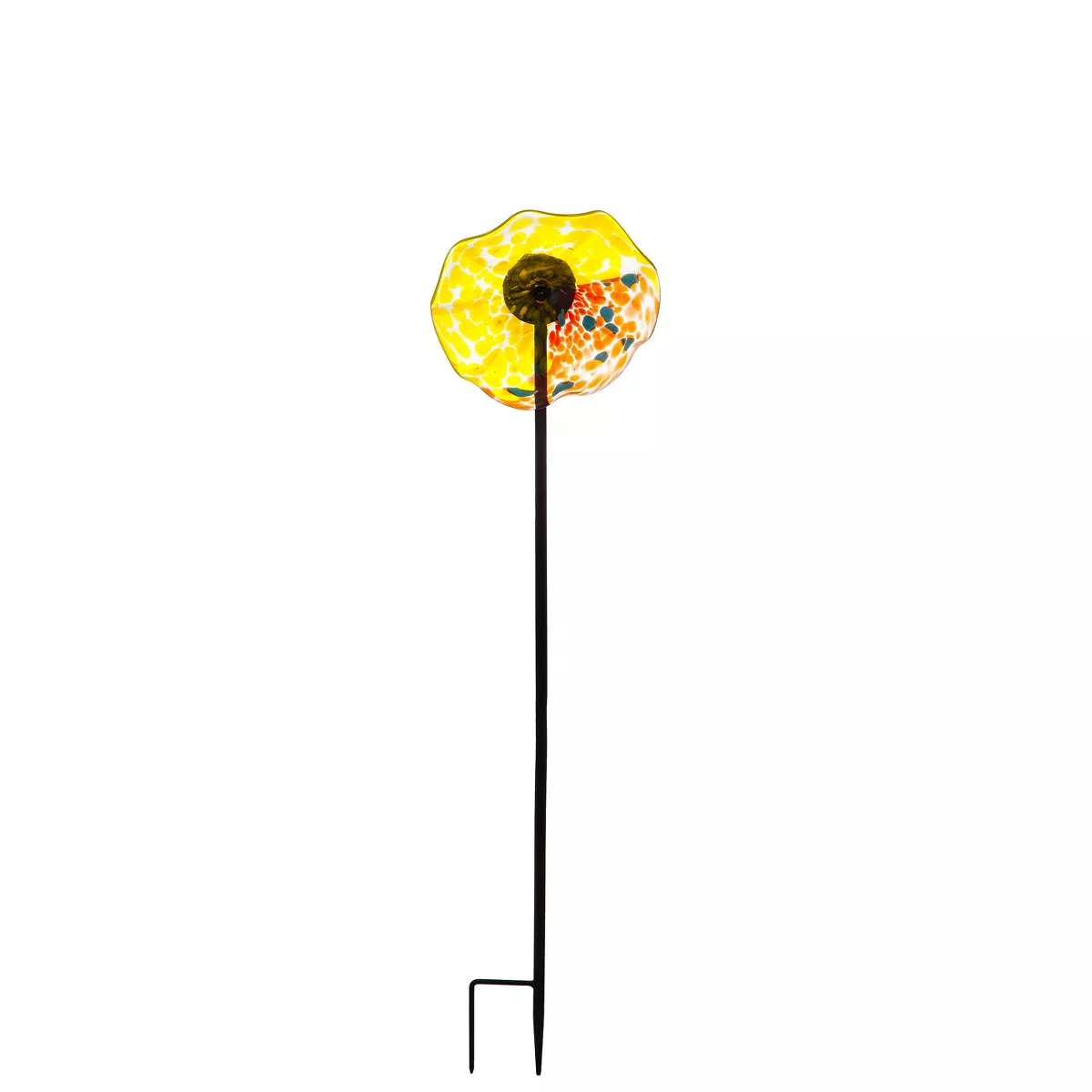 Evergreen Flag Beautiful Red Art Glass Flower Garden Stake - 8 x 8 x 33 Inches Homegoods and Decorations for Every Space