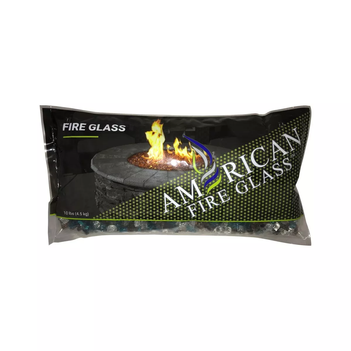 American Fireglass 10 LB Bag 1/2 Inch Reflective Fireplace & Pit Glass, Bali