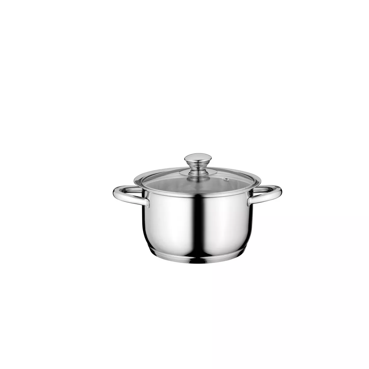BergHOFF Essentials Gourmet 12Pc 18/10 Stainless Steel Cookware Set, Black Handles