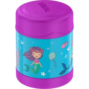 THERMOS FUNTAINER 10 Ounce Stainless Steel Vacuum Insulated Kids Food Jar, Mermaids