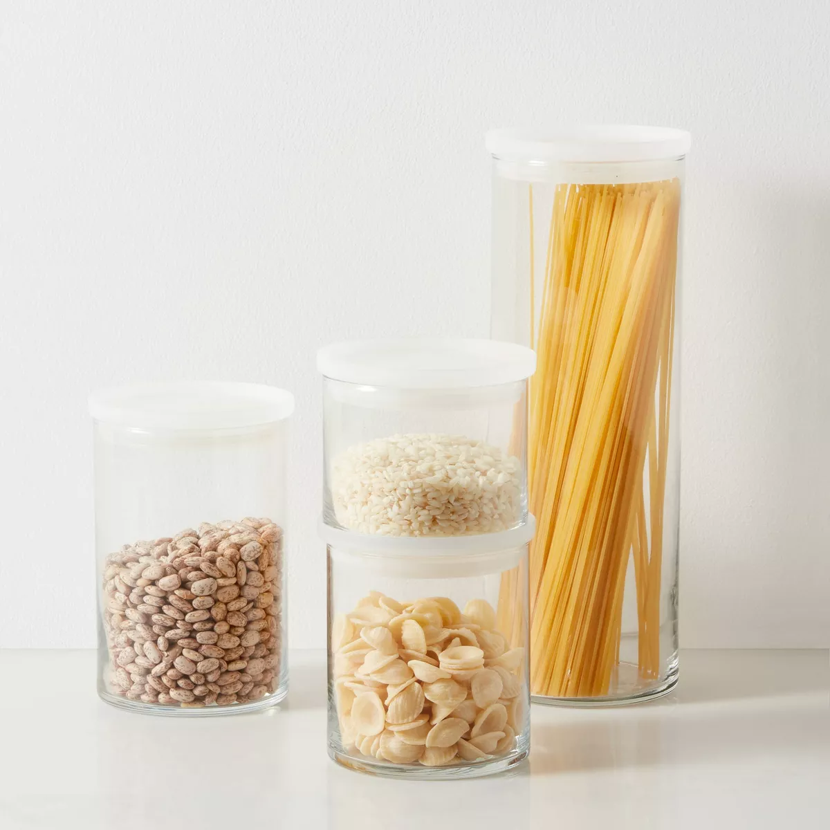 55.8oz Glass X-Large Stackable Jar with Plastic Lid - Made By Design™