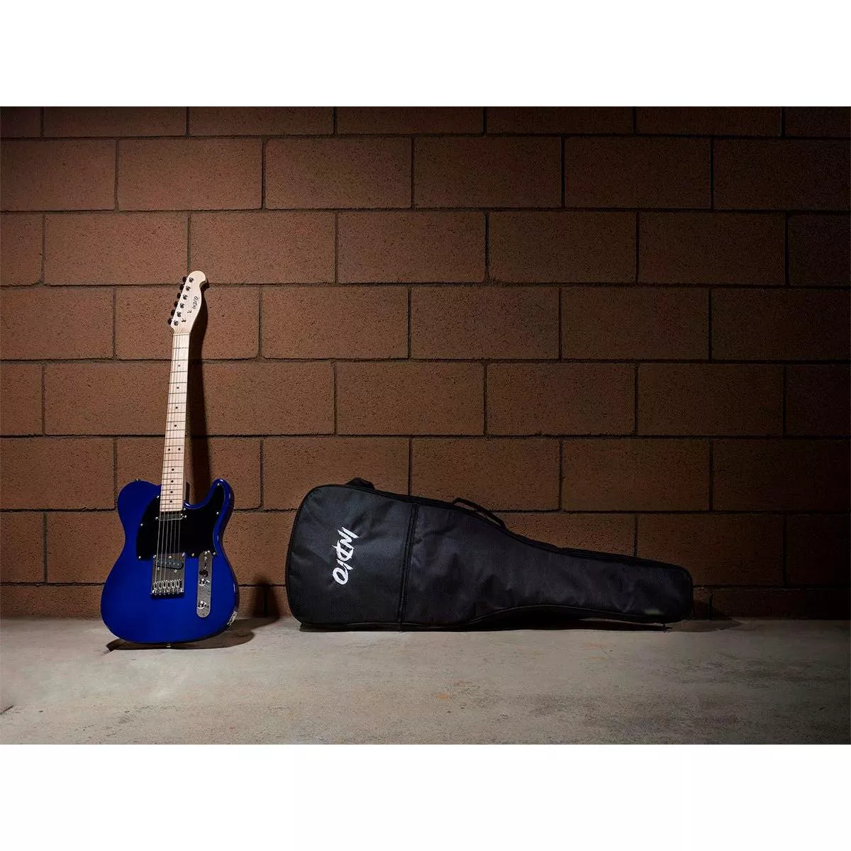 Monoprice Indio Retro Classic Electric Guitar - Blue, With Gig Bag