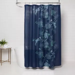 Placement Floral Shower Curtain Navy Blue - Threshold™