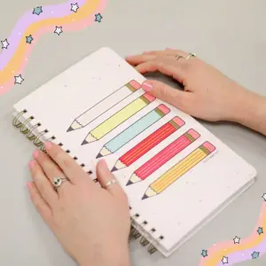 120 Page 1 Subject Spiral Notebook Pencils - Callie Danielle