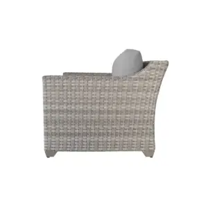 Fairmont 8pc Patio Sectional Seating Set with Club Chairs & Cushions - Gray - TK Classics