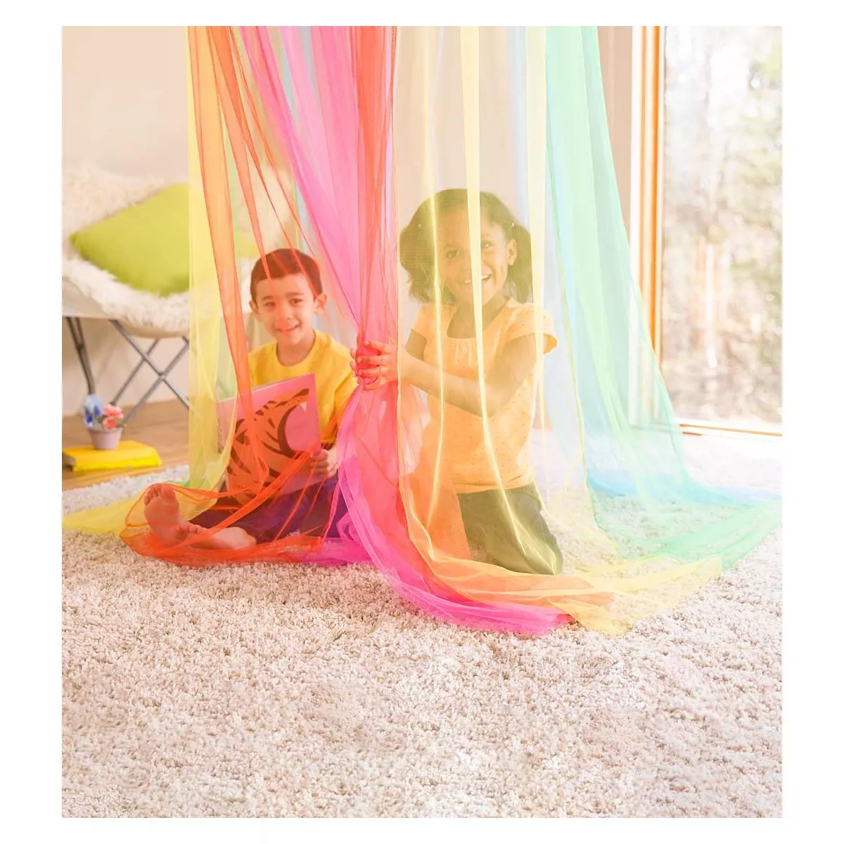 HearthSong - Rainbow Hideaway Canopy with LED Lights