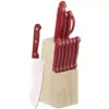 Home Basics 13 Piece Knife Set with Block in Red