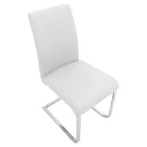 Set of 2 Foster Contemparary Stainless Steel Dining Chairs - White - LumiSource