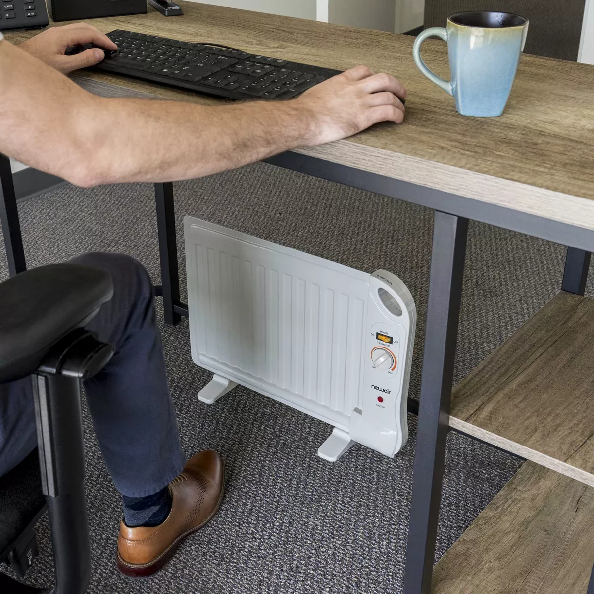 NewAir Portable 400-watt Under Desk Heater with Slim Fit Design and Silent, Energy Efficient Operation