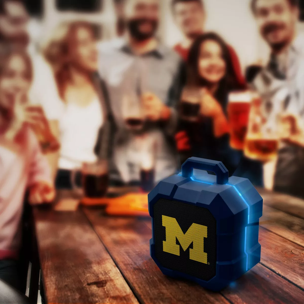 NCAA Michigan Wolverines LED Shock Box Bluetooth Speaker
