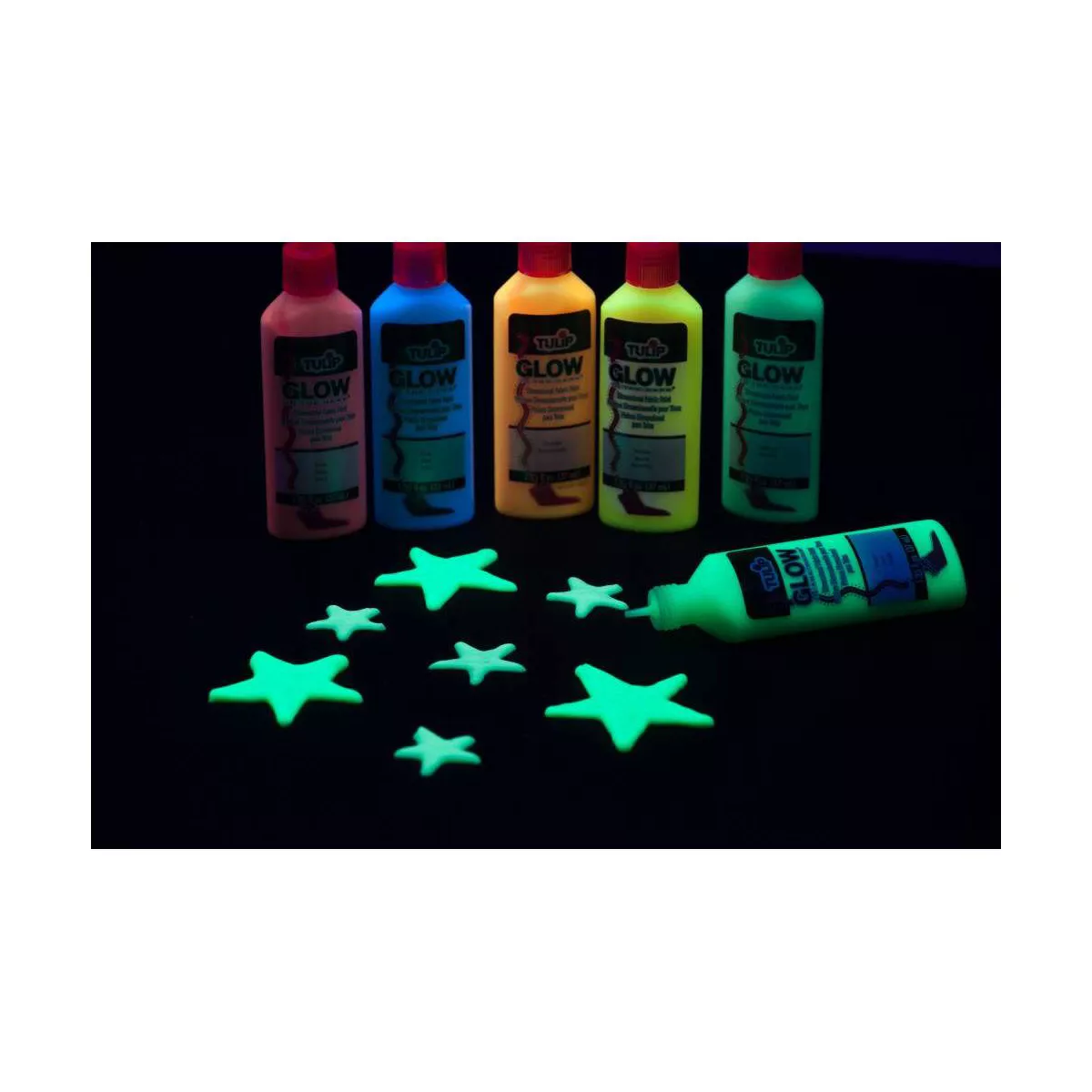 Tulip 6ct 1.25 fl oz Dimensional Fabric Paint - Glow in the Dark