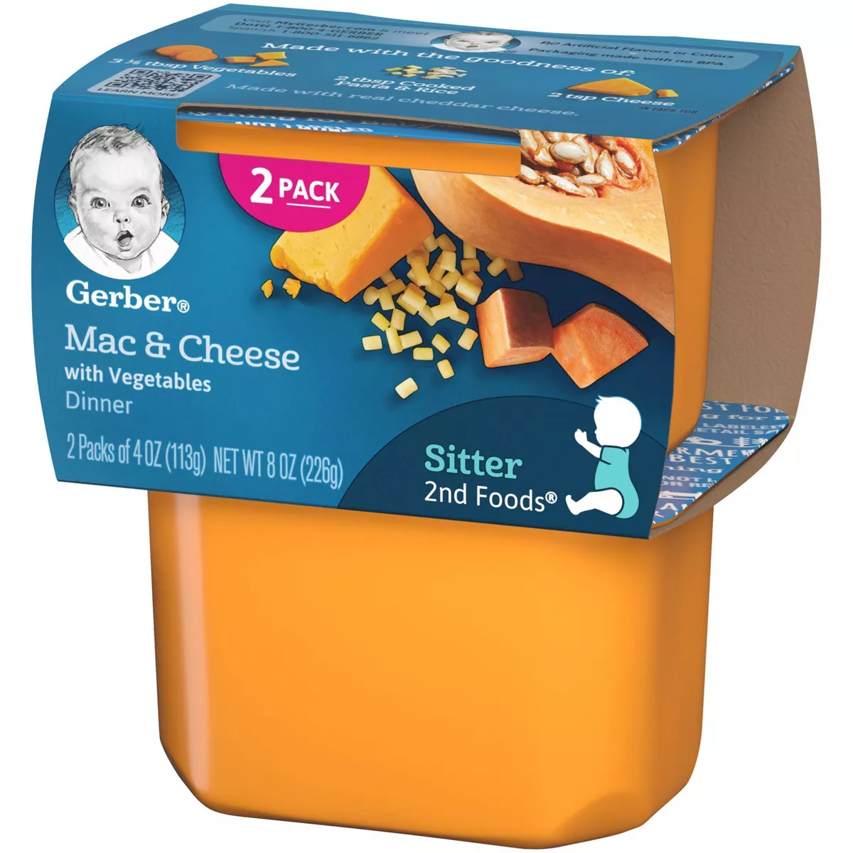 Gerber Sitter 2nd Foods Mac and Cheese with Vegetables Baby Meals - 2ct/4oz Each