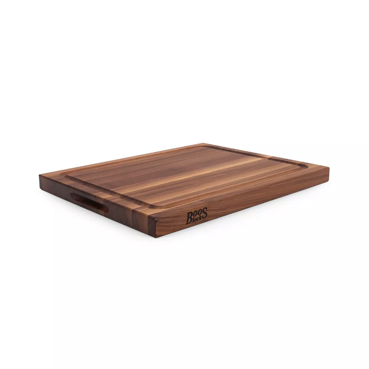 John Boos Reversible 21 Inch Wide 1.5 Inch Thick Au Jus Carving Cutting Board with Deep Juice Groove, 17 x 21 x 1.5 Inches, Walnut