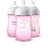 Philips Avent Natural Baby Bottle - Pink Panda - 9oz - 3pk