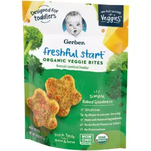 Gerber Freshful Start Frozen Organic Veggie Bites Broccoli, Lentils & Cheddar - 8oz