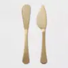 2pc Stainless Steel Cheese Spreader and Knife Set Gold - Threshold™