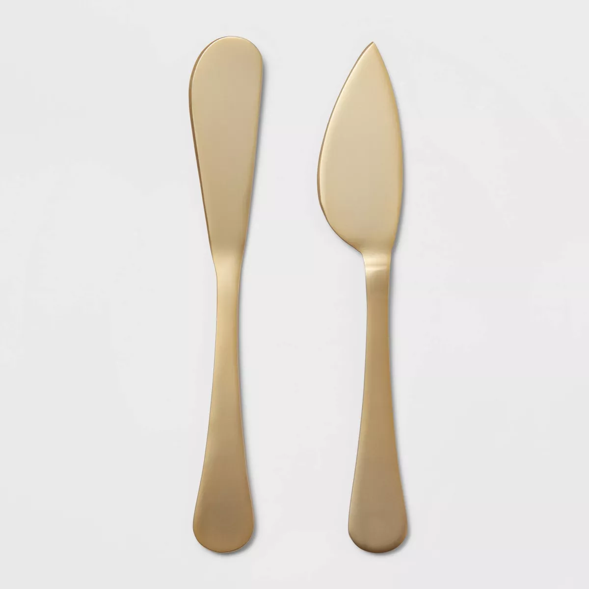 2pc Stainless Steel Cheese Spreader and Knife Set Gold - Threshold™