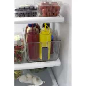 Home Basics Large Pull-Out Plastic Storage Bin with Soft Grip Handle, Clear