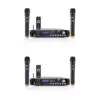 Pyle PWMA4004BT Powerful 3000 Watt 4 Channel Bluetooth Hybrid Amplifier Receiver with 2 Battery Powered Handheld Microphones & Remote Control (2 Pack)