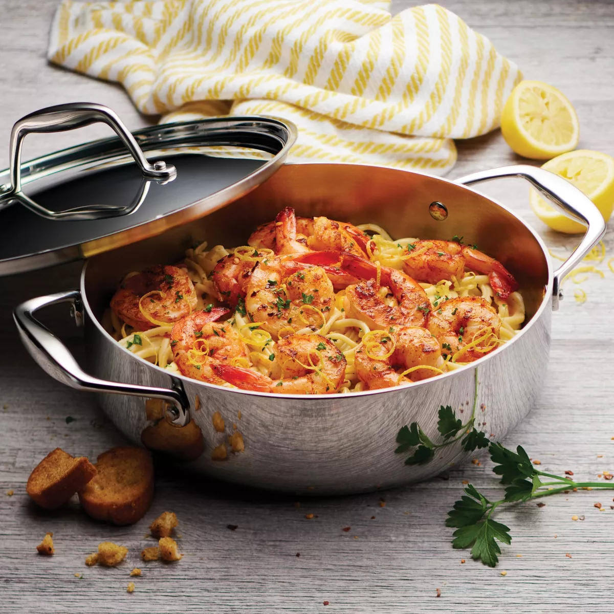 Tramontina Gourmet Tri-Ply Clad 3qt Braiser with Lid Silver