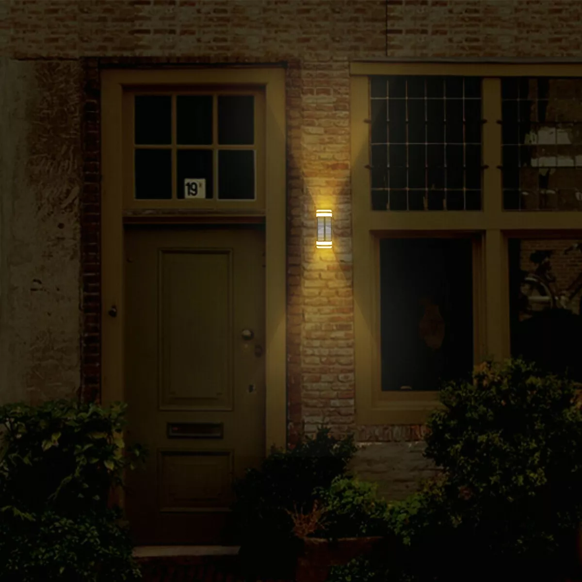 LED Solar Dual Direction Outdoor Wall Light with Amber/White Light - Techko Kobot