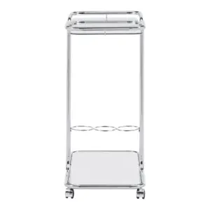 Ripley Chrome Finish Bar Cart Silver - Inspire Q