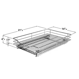 Lynk Professional Slide Out Cabinet Organizer - Pull Out Under Cabinet Sliding Shelf - 14