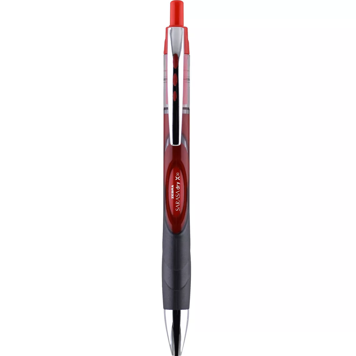 Zebra Dry Gel X30 Retractable Gel Pen Medium 0.7mm Red Ink/BarrelStand 47130