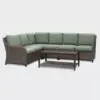Mitchell 5pc Sectional Set with Sunbrella - Sage - Leisure Made