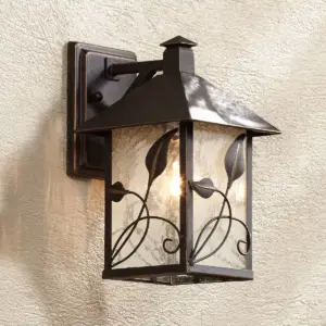 Franklin Iron Works Farmhouse Outdoor Wall Light Fixture French Bronze Lantern 10 1/2