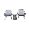 3pc Outdoor Wicker String Bistro Set - Gray/White - Nicole Miller