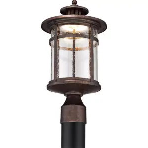 Franklin Iron Works Mission Post Light Fixture LED Bronze 15 1/2