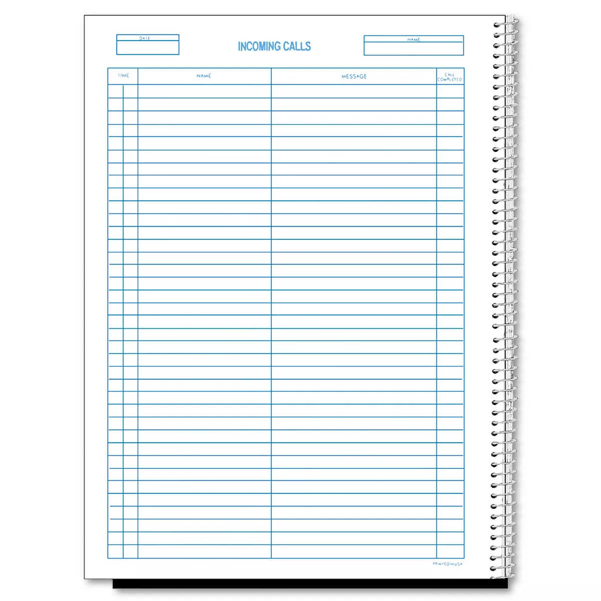 Rediform Wirebound Call Register 8 1/2 x 11 3 700 Forms/Book 50111