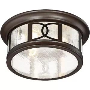 John Timberland Modern Outdoor Ceiling Light Fixture Mission Oil Rubbed Bronze Drum 12
