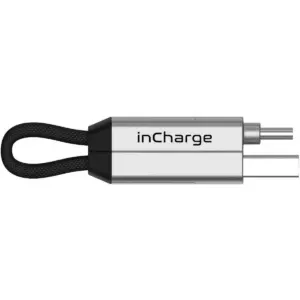 inCharge 6 - The Six-in-One Swiss Army Knife of Cables, Portable Keyring USB/USB-C/Micro USB/Lightning Cable for All of Your Devices (Moon White)
