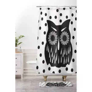 Garima Dhawan Vintage Black Owl Shower Curtain Black - Deny Designs