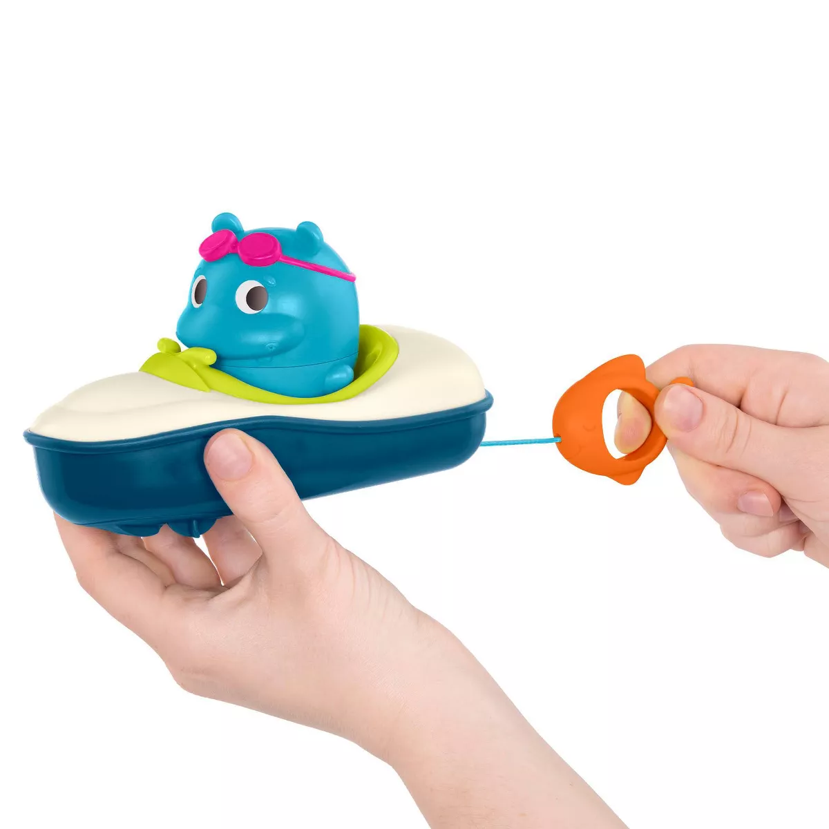Land of B. Pull-Back Bath Boat & Toy Hippo - Pull & Go Rider