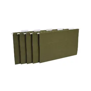 Staples Hanging File Folders 5 Tab Legal Size Standard Green 50/BX TR490853/490853