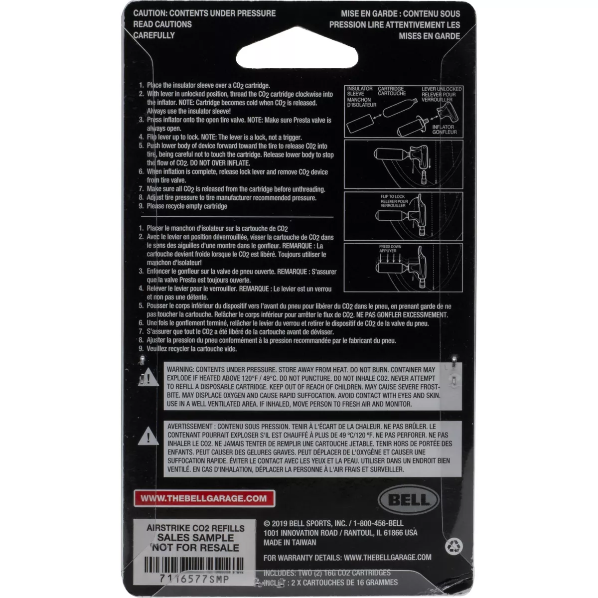 Bell CO2 Tire Inflator Refills - Metal