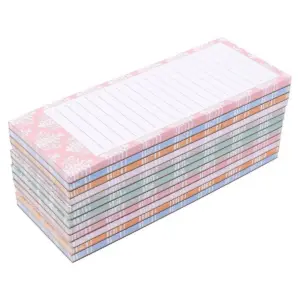 Juvale 12-Pack Magnetic Note Pads,Grocery & Shopping Notepad, To-do List, Memo, House Chores, 6 Colors, 60-Sheet per Pad, 3.5